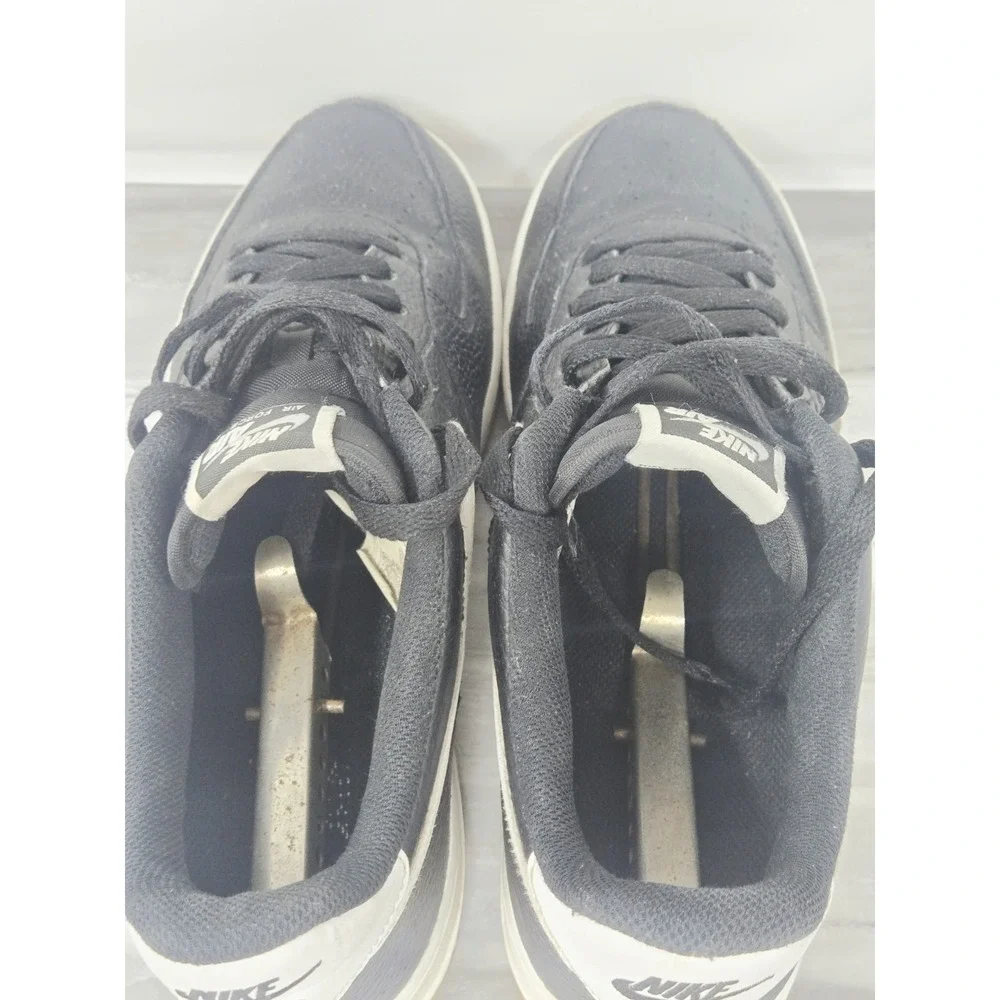 Nike Air Force 1 Low '07 Black White Pebbled Leather Shoe CT2302-002 US Men's 12
